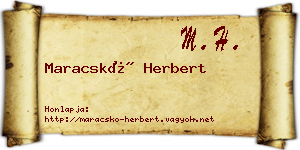 Maracskó Herbert névjegykártya